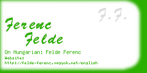 ferenc felde business card